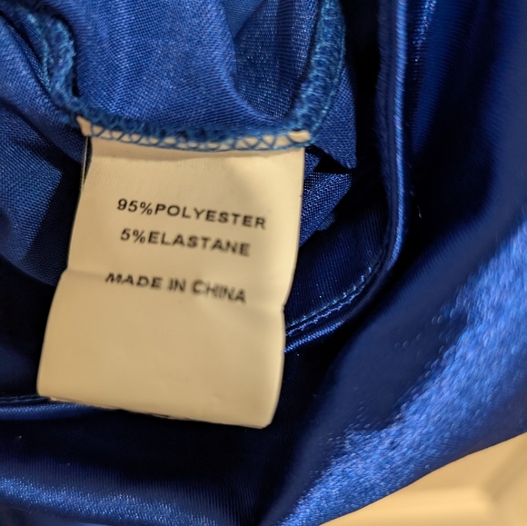 Faeriesty One Shoulder Sleeveless High Slit Blue Maxi Dress Large - Picture 10 of 12